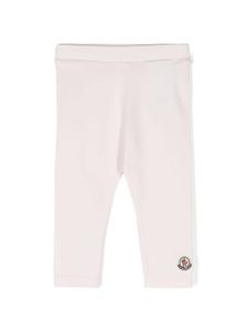 Moncler Enfant legging élastiqué à patch logo - Rose