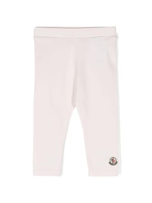 Moncler Enfant legging élastiqué à patch logo - Rose