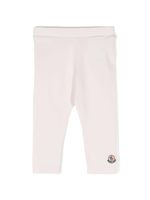 Moncler Enfant legging élastiqué à patch logo - Rose - thumbnail