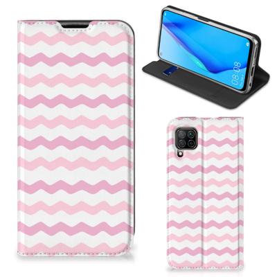 Huawei P40 Lite | Hoesje met Magneet | Waves Roze