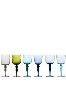 Bitossi Home lot de six verres à vin dépareillés - Vert