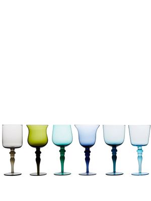Bitossi Home lot de six verres à vin dépareillés - Vert