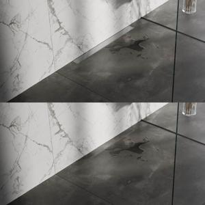 Brauer Douchegoot - 70x7.5cm - muurflens - tegelinlegrooster omkeerbaar - RVS - RVS - geborsteld RVS DR-MRFW70NG