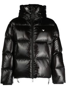 Emporio Armani veste matelassée à logo brodé - Noir