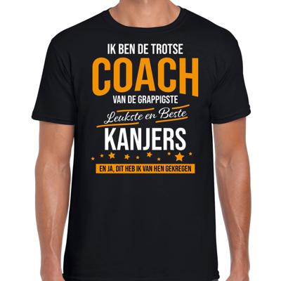 Cadeau t-shirt - Trotse coach van de beste kanjers - zwart - heren - sport coach shirt Cadeau t-shirt - Trotse coach van de beste kanjers - zwart - heren - sport coach shirt