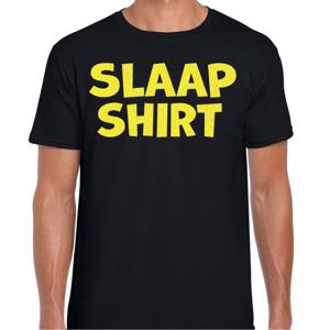 Verkleed T-shirt voor heren - slaap shirt - pyjama party - zwart - glitter geel - themafeest