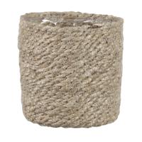 Mica Decorations Plantenpot - rotan - bruin - plantenmand - 12 x 12 cm   -