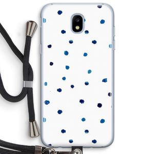 Blauwe stippen: Samsung Galaxy J5 (2017) Transparant Hoesje met koord