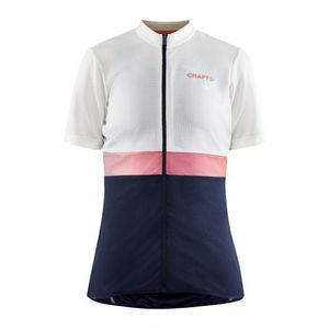 Craft Core endurance fietsshirt korte mouw wit/blauw dames M