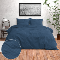 Fresh & Co Chester - Navy Lits-jumeaux (240 x 200/220 cm + 2 kussenslopen) Dekbedovertrek - thumbnail