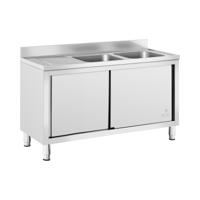Wastafel kast - 2 Basin - Royal Catering - roestvrij staal - 500 x 400 x 300 mm