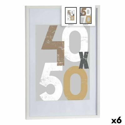 Fotolijsten 52,5 x 2,5 x 72,5 cm Wit Plastic Hout MDF (6 Stuks)