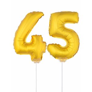 Gouden 45 jaar opblaasbaar ballon 41 cm