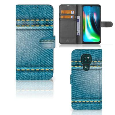 Motorola Moto G9 Play | E7 Plus | Wallet Case | met Pasjes | Jeans