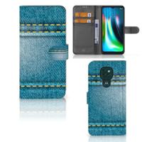 Motorola Moto G9 Play | E7 Plus | Wallet Case | met Pasjes | Jeans