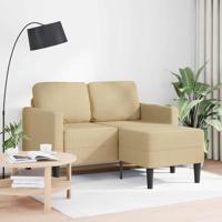 2-zitsbank met chaise L-vorm 125 cm linnen lichtgroen grijs