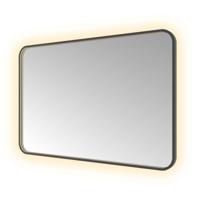 Hotbath &More Mirrors Soft Square LED Badkamerspiegel - Rechthoek - 80 x 120 cm - Geborsteld Zwart Pvd