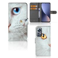 Xiaomi 12 | 12X | Telefoonhoesje | Met pasjeshouder | Witte Kat
