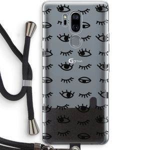 Eye pattern #2: LG G7 Thinq Transparant Hoesje met koord
