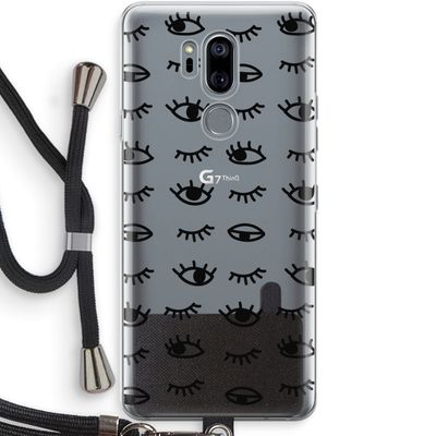 Eye pattern #2: LG G7 Thinq Transparant Hoesje met koord