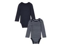 lupilu 2 baby rompertjes (74/80, Donkerblauw/wit)