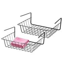 Hangmand voor kast - 2x - metaal - zwart - 29 x 21 x 11 cm - kastmandje