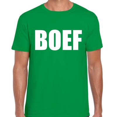 Verkleed T-shirt voor heren - BOEF - groen - carnaval / foute party