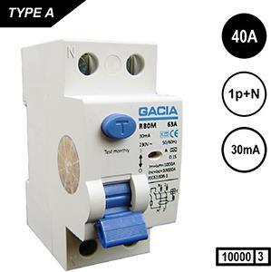 Enzo Gacia Aardlekschakelaar 40A. 30mA 2p GACIA - 4517780