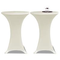 VidaXL Statafelhoes stretch ø80cm crème (2 stuks) - thumbnail