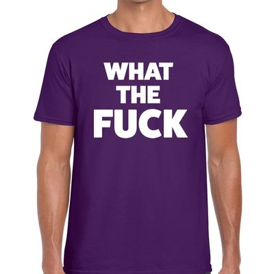 What the Fuck tekst t-shirt paars heren