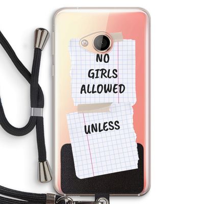No Girls Allowed Unless: HTC U Play Transparant Hoesje met koord