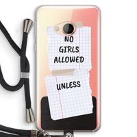 No Girls Allowed Unless: HTC U Play Transparant Hoesje met koord