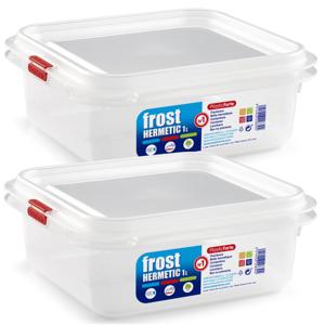 Vershoudbakje - 5x - met deksel - 17 x 16 x 7 cm - 1L - meal prep bakjes