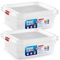 Vershoudbakje - 5x - met deksel - 17 x 16 x 7 cm - 1L - meal prep bakjes