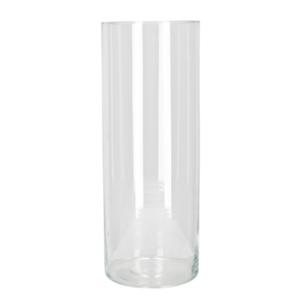 Gerimport Vaas - cilinder - glas - transparant - 15 x 40 cm - bloemenvaas