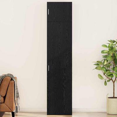 Opbergkast Zwart eiken 50 x 41 x 225 cm Bewerkt hout