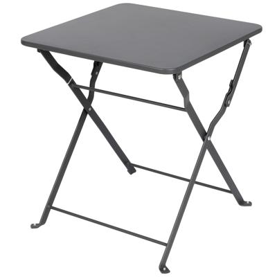 Tuin bijzettafeltje - inklapbaar - antraciet - metaal - 40 x 40 x 45 cm - vierkant - koffietafel