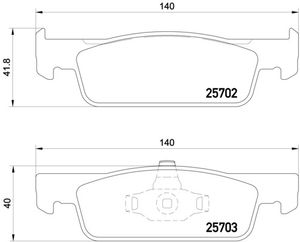 Remblokkenset, schijfrem BREMBO, u.a. für Dacia, Renault, Smart, Mercedes-Benz