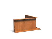 Keerwand cortenstaal binnenhoek 100x100x50cm.