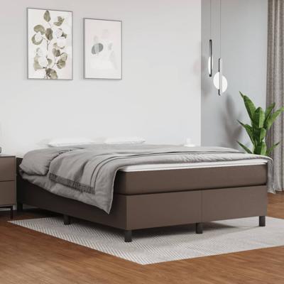 Bedframe kunstleer bruin 140x200 cm
