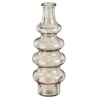 Bloemenvaas Sira - transparant glas - beige - D14,5 x H40 cm - vaas - sierlijk model