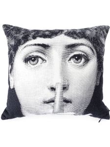 Fornasetti Silenzio photograph-print cushion - Blanc