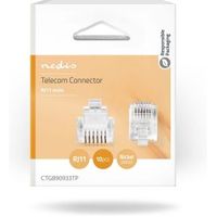 Telecom-Connector | Type Aansluiting: RJ12 | Recht | Connectorplating: Goud Verguld | PVC | Transpar