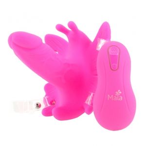 maia toys - butterfly wireless strap on neon roze
