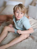 Pyjashort jongens personaliseerbaar saliegroen - thumbnail