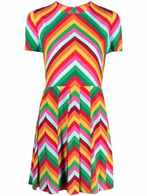 Valentino Garavani robe courte Archive 1973 à chevrons - Vert