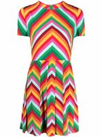 Valentino Garavani robe courte Archive 1973 à chevrons - Vert Valentino Garavani robe courte Archive 1973 à chevrons - Vert