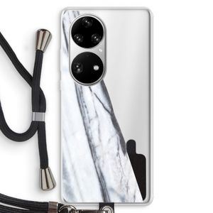 Gestreepte marmer: Huawei P50 Pro Transparant Hoesje met koord