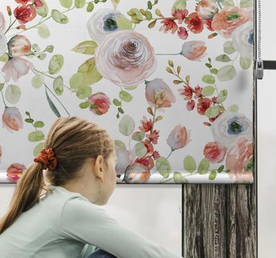Klassieke rolgordijnen Bloemen takken