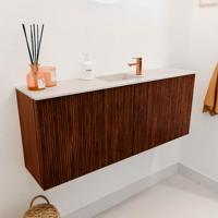 Toiletmeubel Mondiaz Joya Dlux | 100 cm | Meubelkleur Ruby | Faye wastafel Meli Wasbak Midden | 1 kraangat